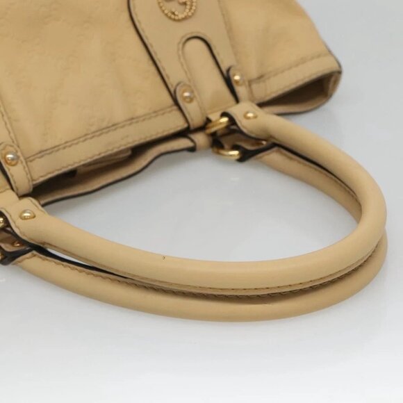 GUCCI GG Canvas Guccissima Tote Bag Leather Beige Gold - Picture 7 of 16